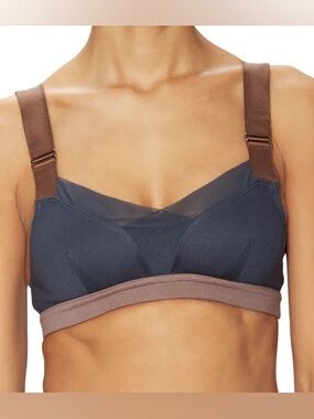 VPL B Bra "Upcycle" Sustainable Japanese Fabric Blue Brown